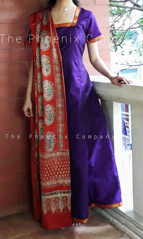 Dark Purple Anarkali Dress