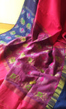 Elephant & Lotus Pink Soft Cotton Handloom Saree