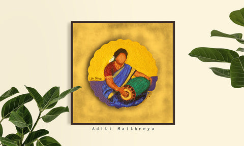 Indian Mridangam Musician Art Print