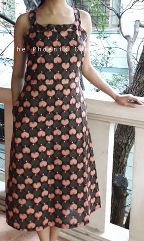Leaf Pattern Ajrakh Dress